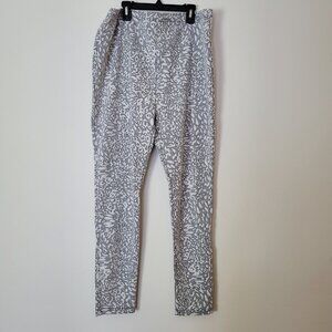 Last Exit Leggings women's 2X plus Grey White Black Textured floral animal print